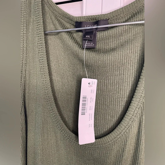 J. Crew NWT Green Olive Scoop-neck Size XXL Women’s 1993 Favorite Tank Ribbed - Picture 3 of 12
